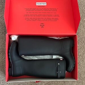 Hunter Matte Black Tall Boots